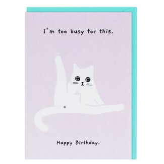 Ken the Cat ‘Too Busy for This’ Birthday Card