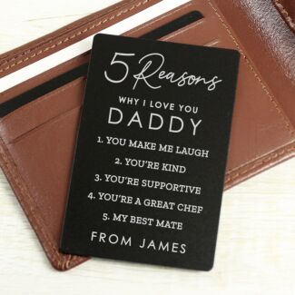 Personalised ‘5 Reasons Why I Love You’ Black Wallet Card