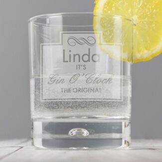 Personalised Gin O'Clock Bubble Glass