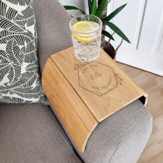 Personalised ‘Take Time For Yourself’ Wooden Sofa Tray