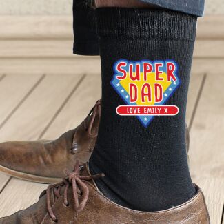 Personalised Super Dad Men’s Socks