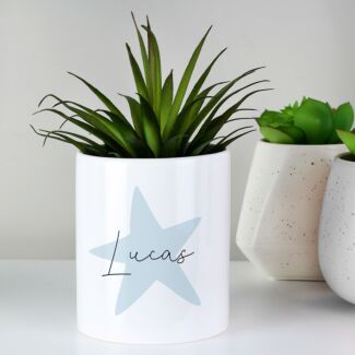 Personalised Blue Star Ceramic Storage Pot