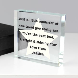 Personalised ‘Star Poem’ Large Crystal Token