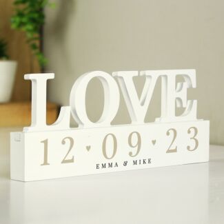 Personalised ‘Big Date’ Wooden Love Ornament