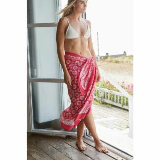 Cogs Pink Hand Printed Cotton Sarong