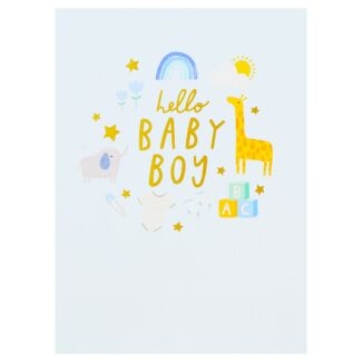 First Chapter Hello Baby Boy New Baby Card