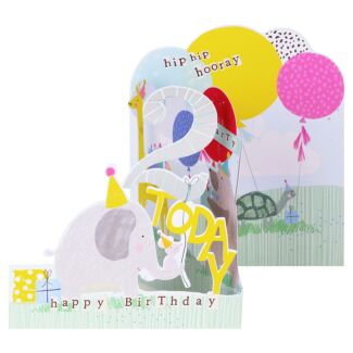 Hopscotch 2nd Birthday ZigZag Birthday Card