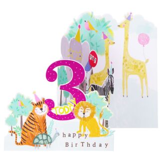 Hopscotch 3rd Birthday ZigZag Birthday Card