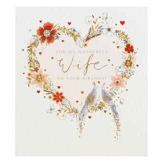 Violet ‘Floral Heart Wife’ Birthday Card