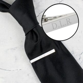 Personalised Silver Plated Tie Clip