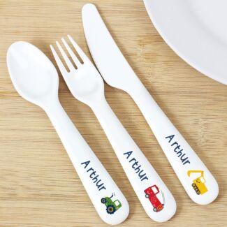 Personalised Plastic Vehicles Cutlery