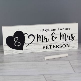 Personalised Rustic Countdown Wooden Block Sign