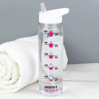 Personalised Pink ‘Hydration Tracker’ Water Bottle