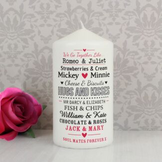 Personalised Couple's Candle