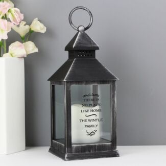 Personalised Antique Scroll Rustic Black Lantern