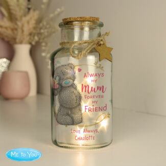 Personalised Mum Forever My Friend LED Glass Jar