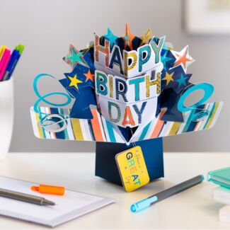 ‘Happy Birthday’ Stars Pop Up Card