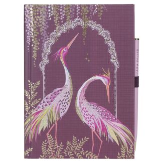 Haveli Garden Plum Dancing Cranes Notebook & Pen