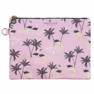 Ostrich & Palms Large Pouch