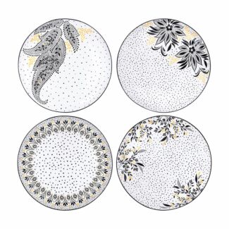 Artisanne Noir Set Of Four 8 Inch Side Plates