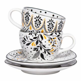 Artisanne Noir Espresso Cup and Saucer Set of 2