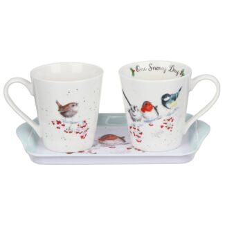 One Snowy Day 3 Piece Christmas Mug and Tray Set