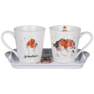 ‘Winter Friends’ 3 Piece Mugs & Tray Set
