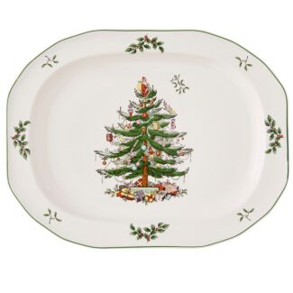 Christmas Tree Sculpted Oval Platter