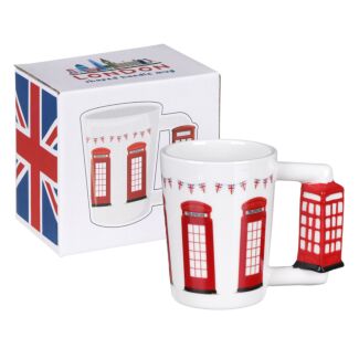 London Icons Red Telephone Box Shaped Handle Mug