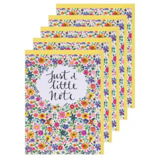 Set of 5 ‘Yellow Floral’ Notecards