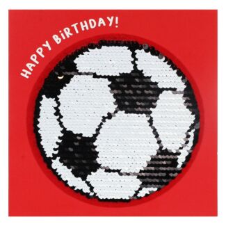 Shine Sequin Football Birthday Card with Peel Off Patch