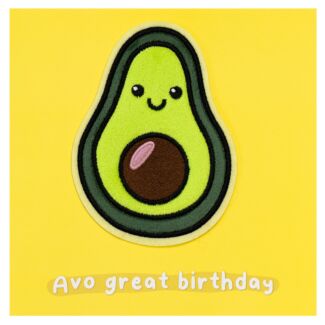 Alfie Avocado Birthday Card with Peel Off Patch