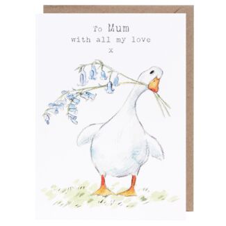 White Duck with Bluebells ‘Mum’ Mother’s Day Card