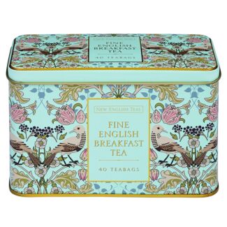 Song Thrush Mint Tea Caddy with 40 English Breakfast Tea Bags