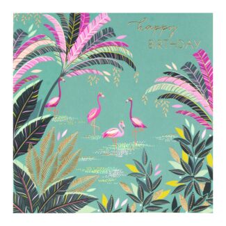 Ornate Flamingos Birthday Card