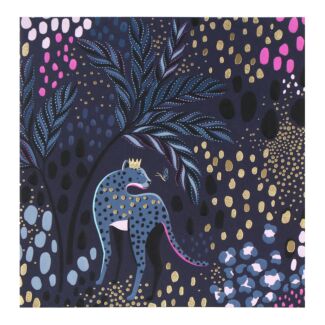 Midnight Leopard Greetings Card