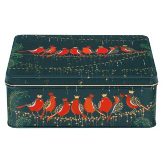 Christmas Robins Deep Rectangular Tin 