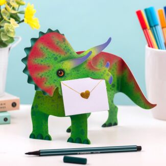 Triceratops 3D Greetings Card