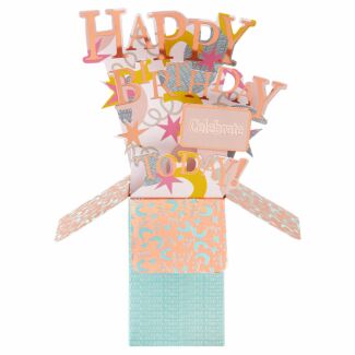 Clever Cubes ‘Confetti & Stars’ 3D Birthday Card