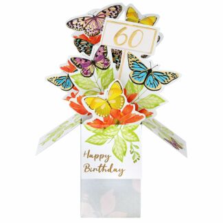 Clever Cubes Butterflies 60th Birthday 3D Card