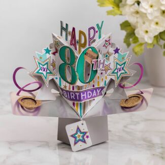 ‘80th Birthday’ Pop Up Card