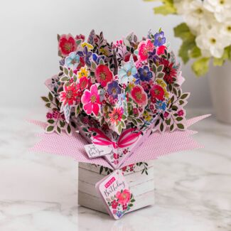 Floral ‘Just for You’ Pop Up Birthday Card