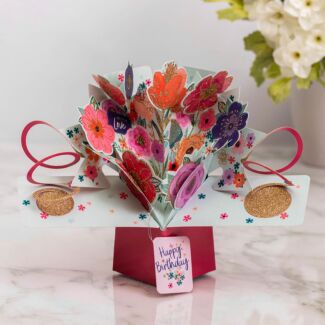 Mixed Flowers Pop Up Birthday Card