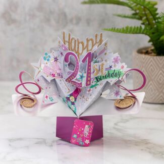 ‘21st Birthday’ Bubbly 3D Pop Up Card