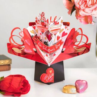 Champagne Glasses Pop Up Valentine’s Day Card