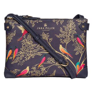 Smokey Blue Chelsea Birds Zip Crossbody Bag