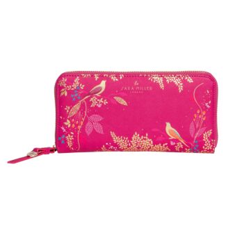 Pink Chelsea Birds Large Zip Purse