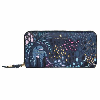 Midnight Tahiti Leopard Large Zip Purse