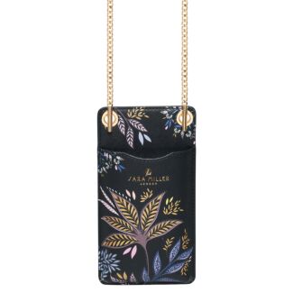 Black Botanic Phone Pouch Bag