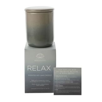 Serenity ‘Relax’ Ceramic Candle 120g Rose & Pink Pepper